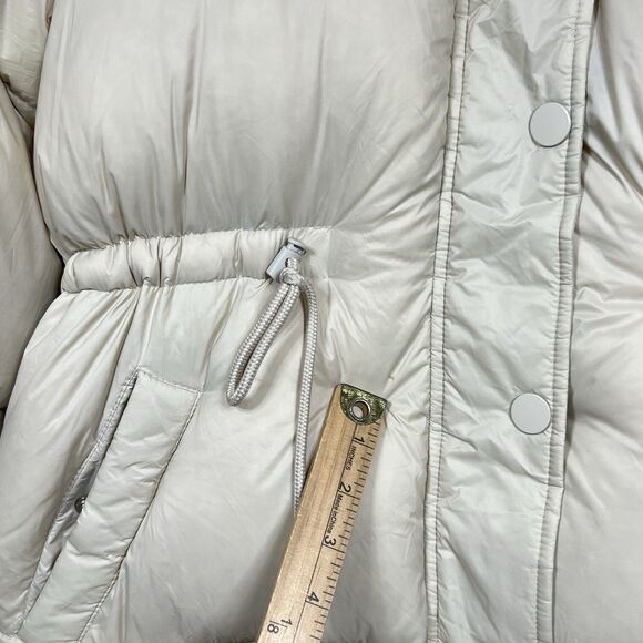 ABERCROMBIE & FITCH Air Cloud Hooded Puffer Parka Jacket Cream Small $240. - Picture 4 of 13
